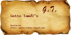 Getto Tamás névjegykártya